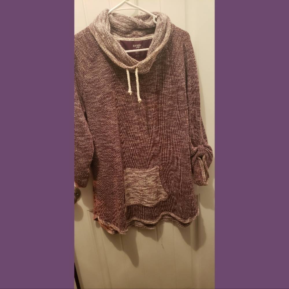 Purple Knit Cowl neck